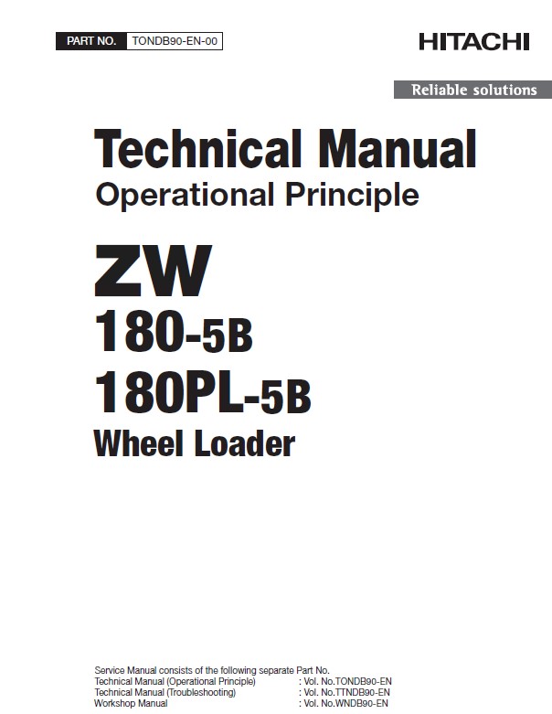 Hitachi Loader ZW180(PL)-5B OP Technical Manual PDF